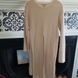 Long beige light sweater